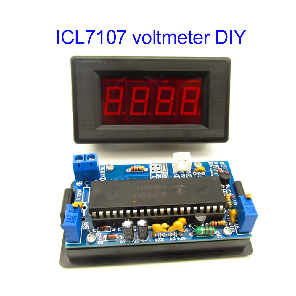Diy Electronics Gadgets - ชุดอุปกรณ์วัดแรงดันไฟฟ้า ICL7107 สำหรับงาน DIY โมดูลวัดแรงดันไฟฟ้าดิจิตอล DC