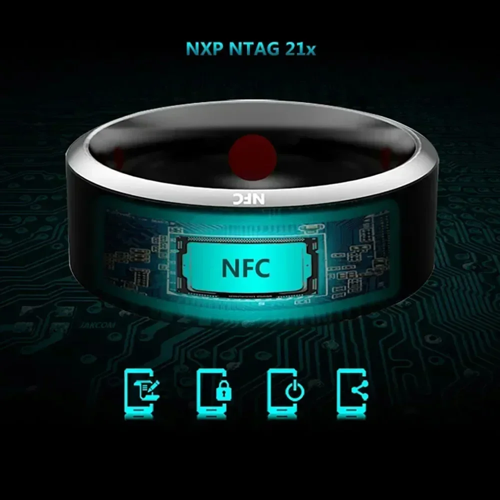 Nfc Tag Programmable - แฟชั่นแหวนอัจฉริยะควบคุม NFC แหวนบลูทูธอิเล็กทรอนิกส์ใหม่แหวนพลังงานแสงอาทิตย์ IC เขียนซ้ำได้เข้าถึงการ์ดแท็กคีย์ Ip68กันน้ำ