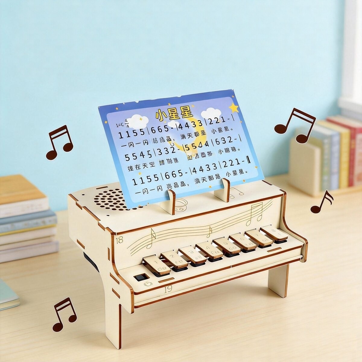 Diy Electronics Gadgets - ชุดประกอบเปียโนอิเล็กทรอนิกส์ไม้ DIY แบบ STEM ชุดทดลองเสียงทางฟิสิกส์ อุปกรณ์ช่วยสอนเพื่อการศึกษาสำหรับผู้ใหญ่