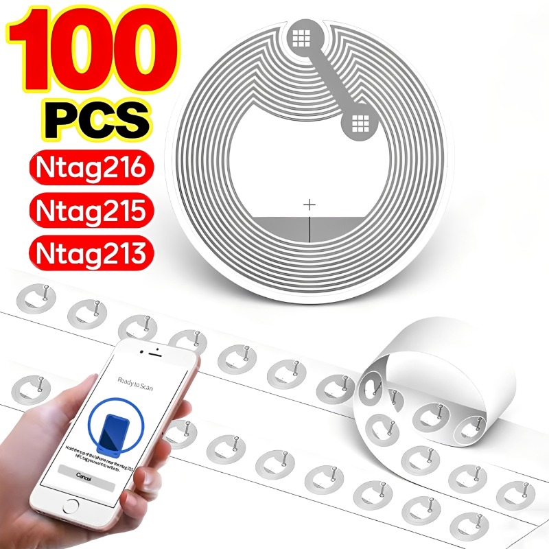 Nfc Tag Programmable - 100/5PCS NTAG213/NTAG215/NTAG216 แท็ก NFC กาวสติกเกอร์ NFC