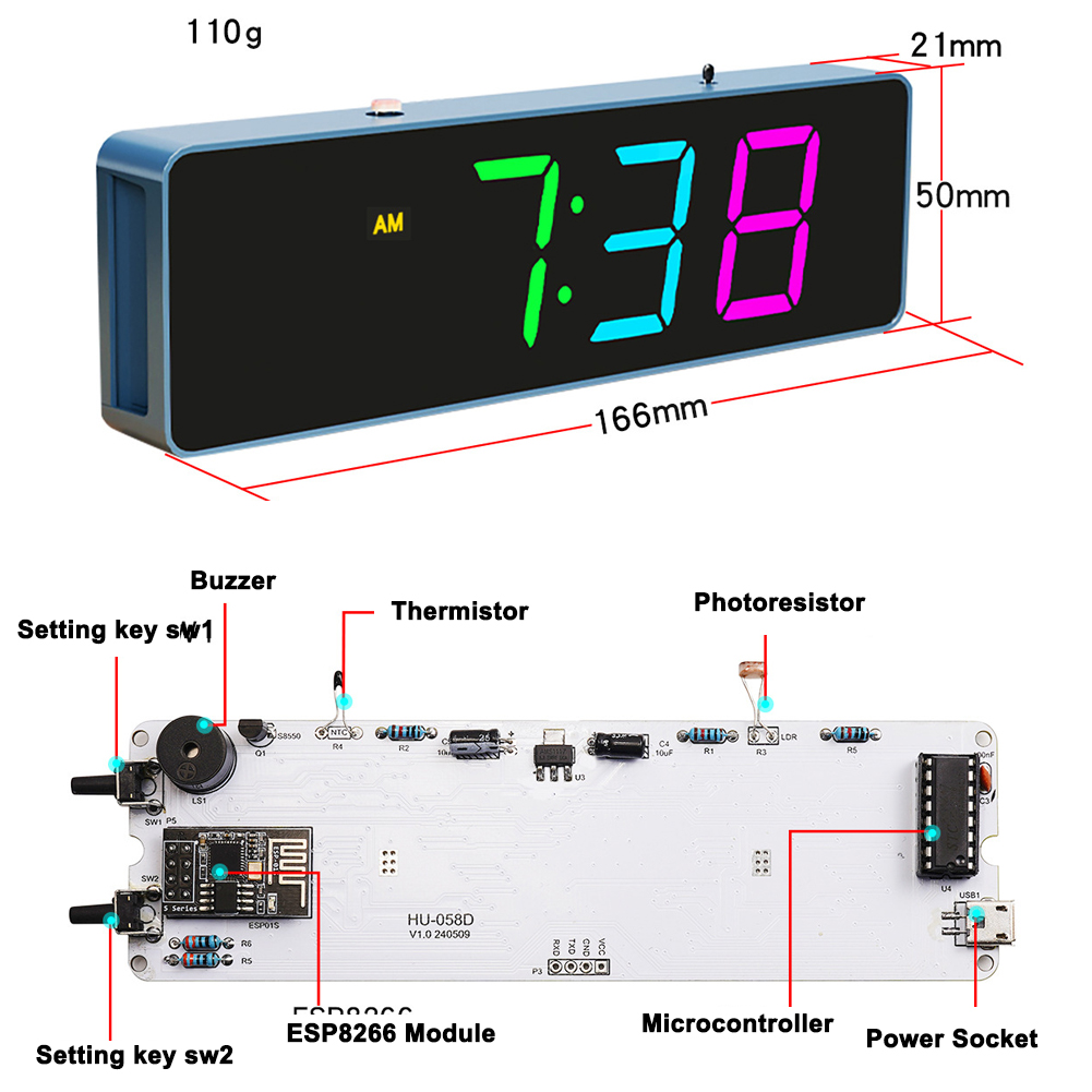 ESP8266 IOT ชุดนาฬิกา WiFi สีส - Diy Electronics Gadgets บทวิจารณ์และราคา